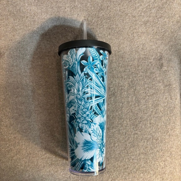 Starbucks Tropical Blue Floral Tumbler with Straw - Picture 5 of 11